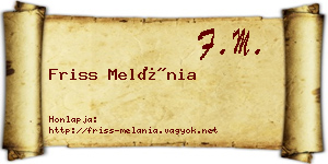 Friss Melánia névjegykártya